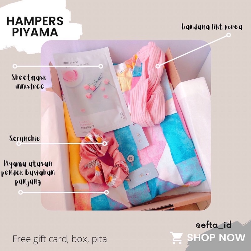 hampers piyama/hadiah ulang tahun/hadiah wisuda/piyama 7 in 1