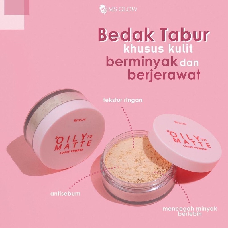 LOOSE POWDER OILY MATTE MS GLOW ORIGINAL / BEDAK TABUR MSGLOW ORI