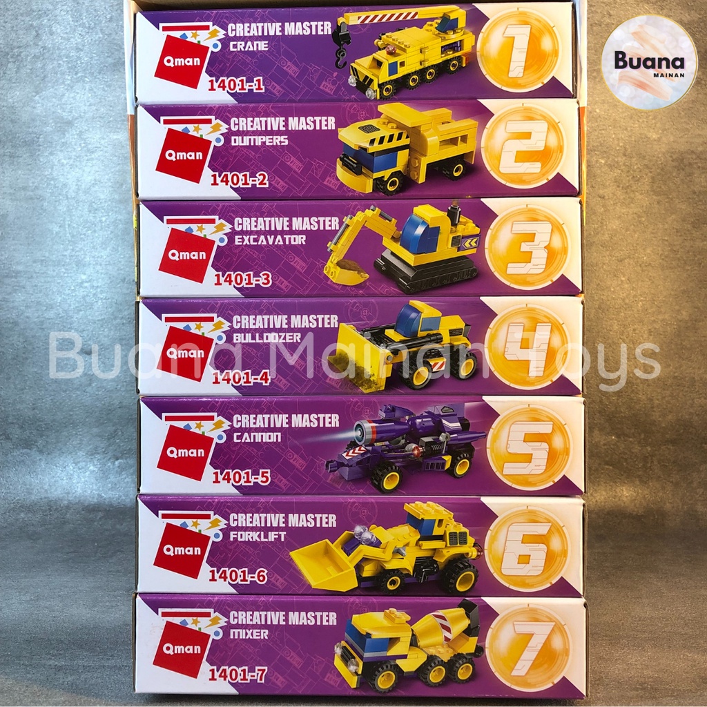 BRICKS QMAN CREATIVE MASTER 1401 SET MAINAN EDUKASI ANAK ROBOT