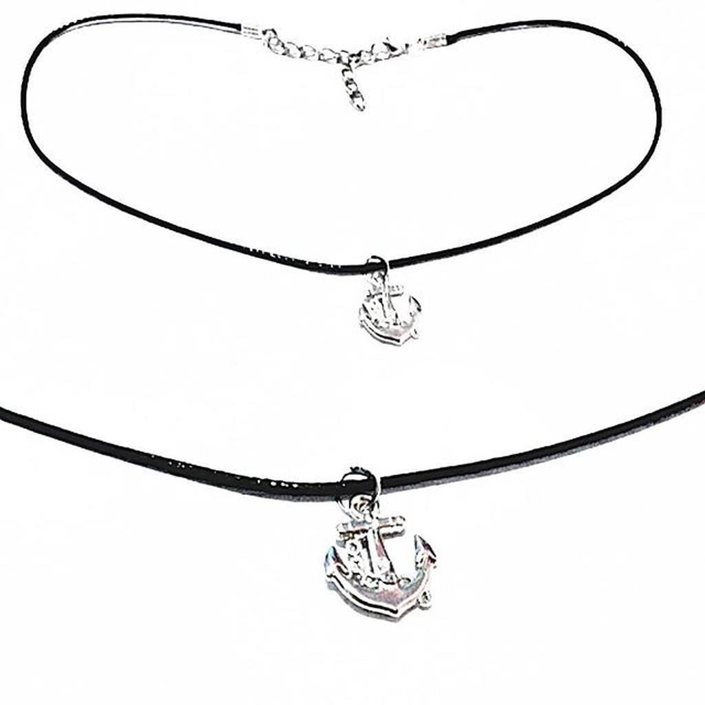 Baby Choker Necklace Silver Anchor | Kalung Handmade