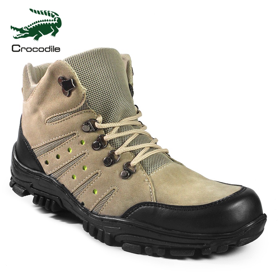 sepatu boots safety crocodile macan cream sepatu haiking tracking outdoor safety murah