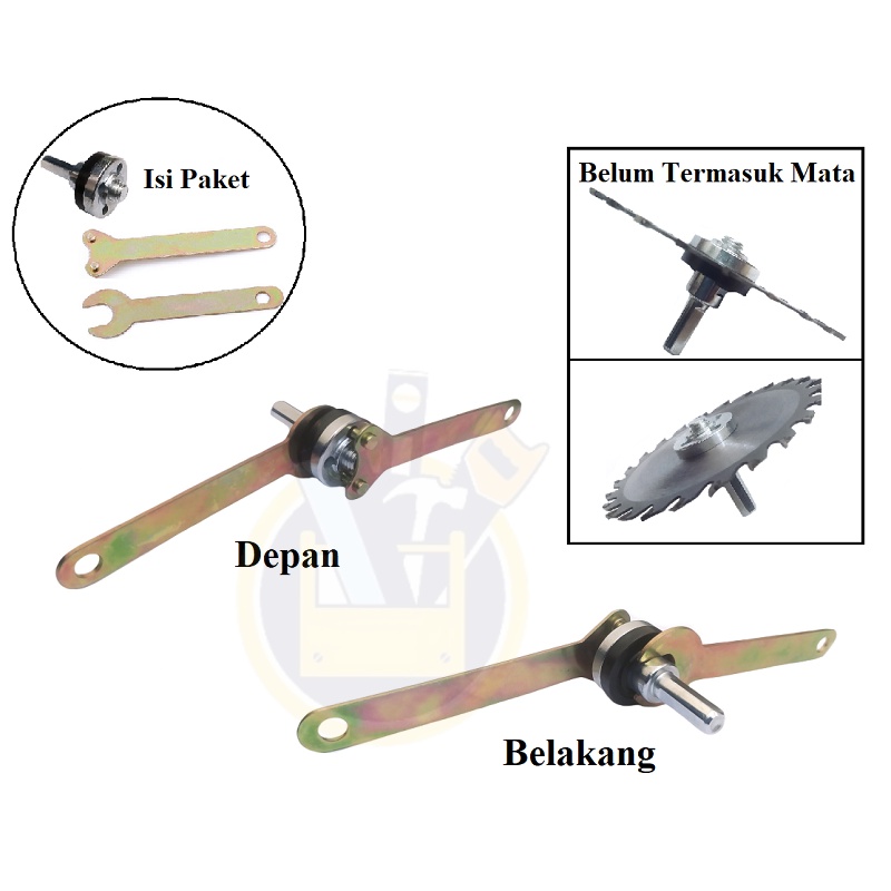 Set Konektor Adapter Mesin Bor ke Gerinda - Adaptor Arbor Konektor Gerinda Bor Mata Gerinda