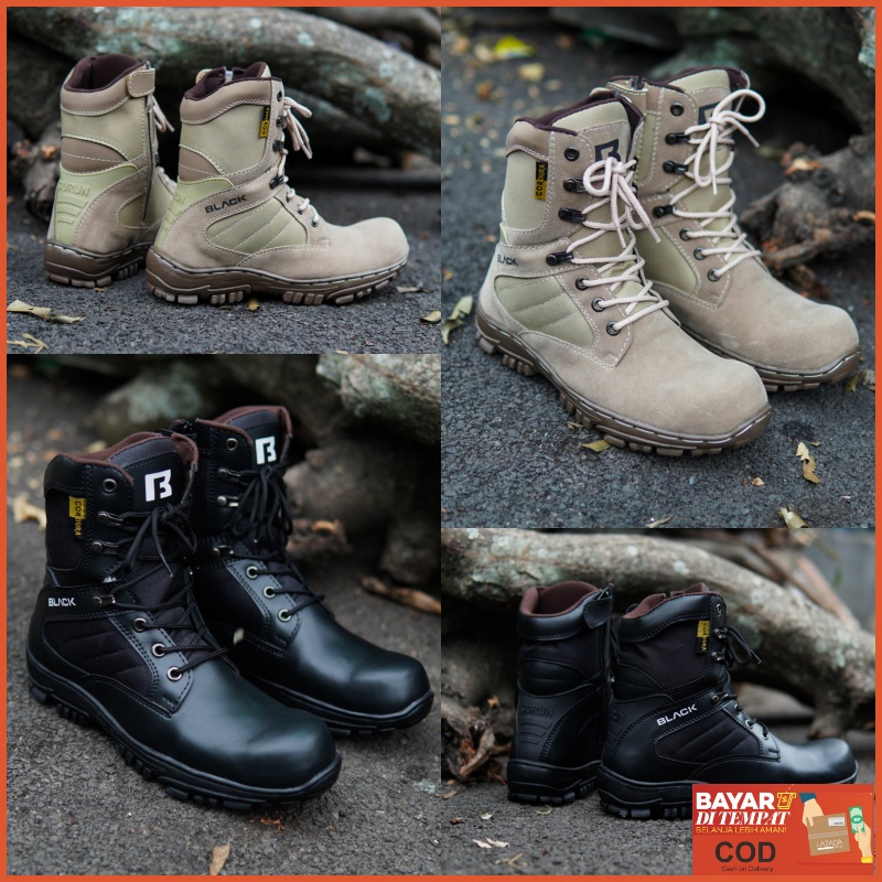 TERLARIS !! Sepatu PDL DELTA CHEAP TINGGI 8inci cordura anti air ujung plat besi sleting samping