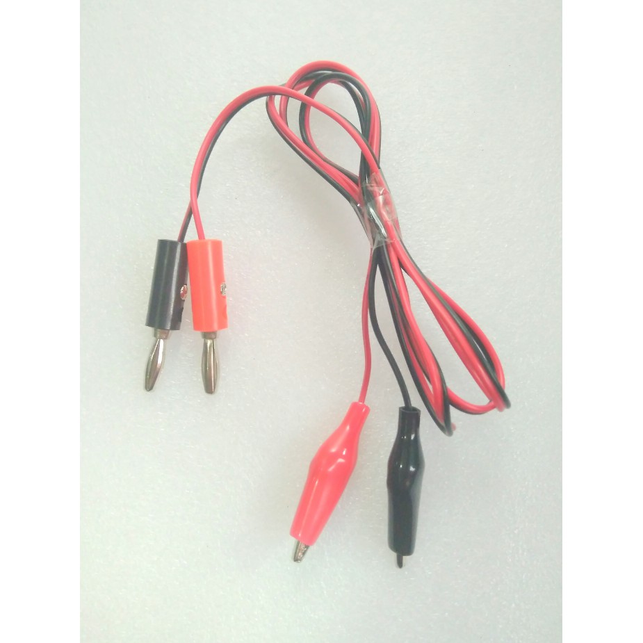 KABEL POWER SUPPLY HITAM MERAH plus capit dan banana terminal jantan