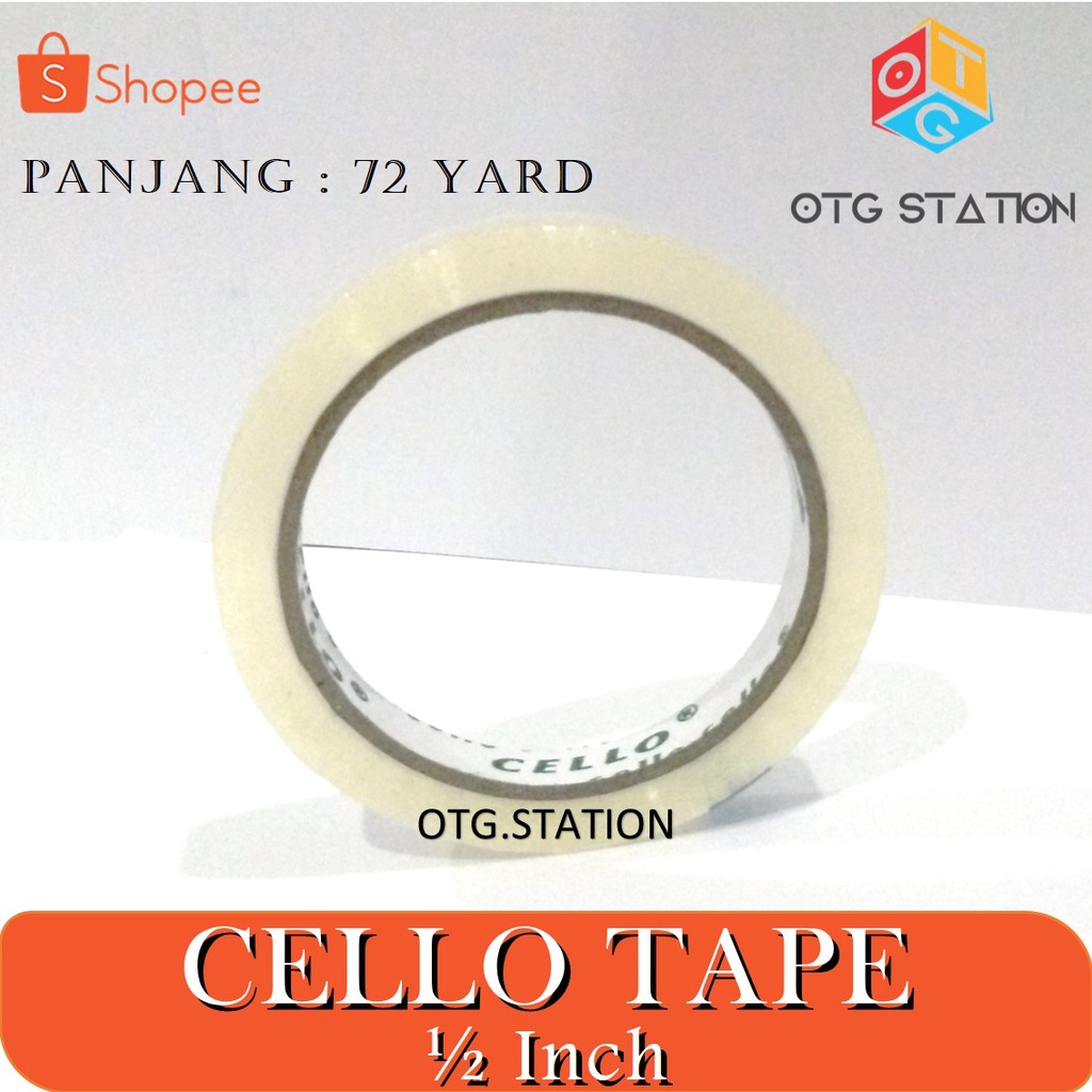 

Cello Tape Bening 1/2 Inch Isolasi Bening Kecil Lem Perekat Bening Alat Isolasi Pembungkus OTG STATION
