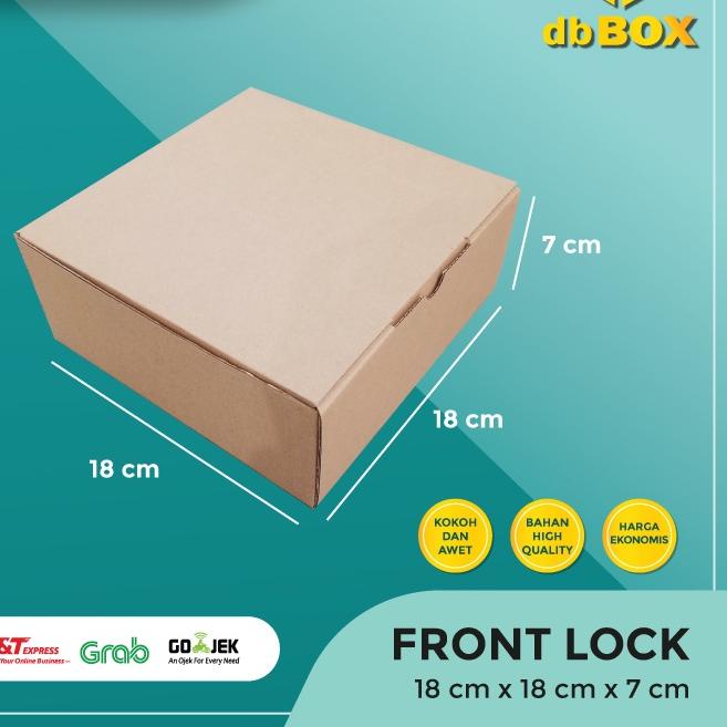 

(10pcs) Kardus 18 x 18 x 7 cm....Die Cut kotak Kue, snack -aksesoris-dll model box pizza