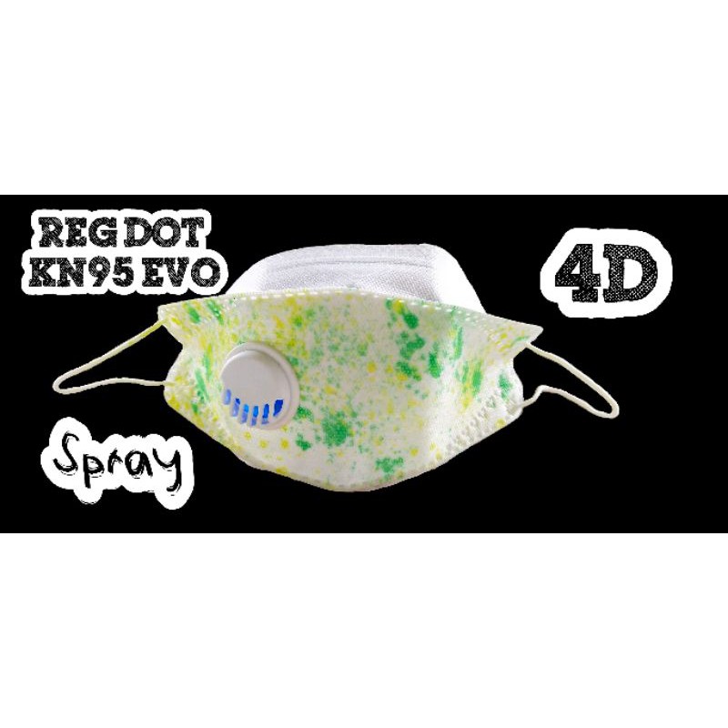 Masker KN95 EVO Spray 4ply 4D Filter Anti Bakteri