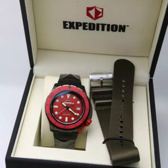 Jam tangan pria Expedition EXP E 6809 E6809 black red Original