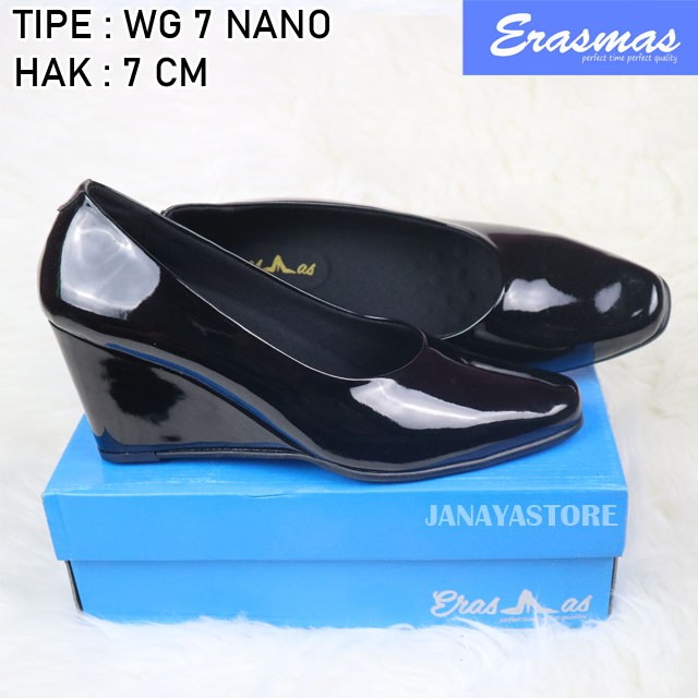 Sepatu Dinas Wedges 7cm Kantor Persit Bhayangkari PNS SATPOL PP Perawat Erasmas Exclusive