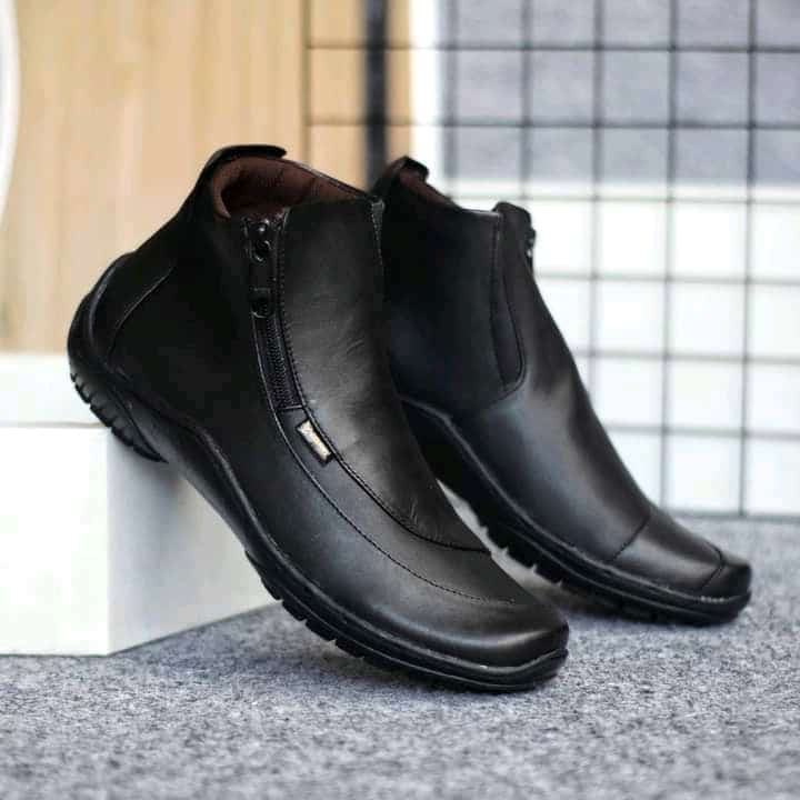 Sepatu Kulit Pria Resleting Cv Cora Sepatu Boots Pria kulit Terbaru