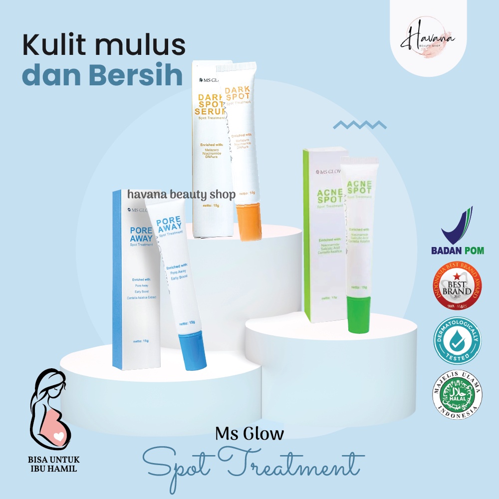 Ms Glow Spot Treatment Serum Dark Spot Acne Spot Pore Away Menghilangkan Komedo Flek Hitam Jerawat O