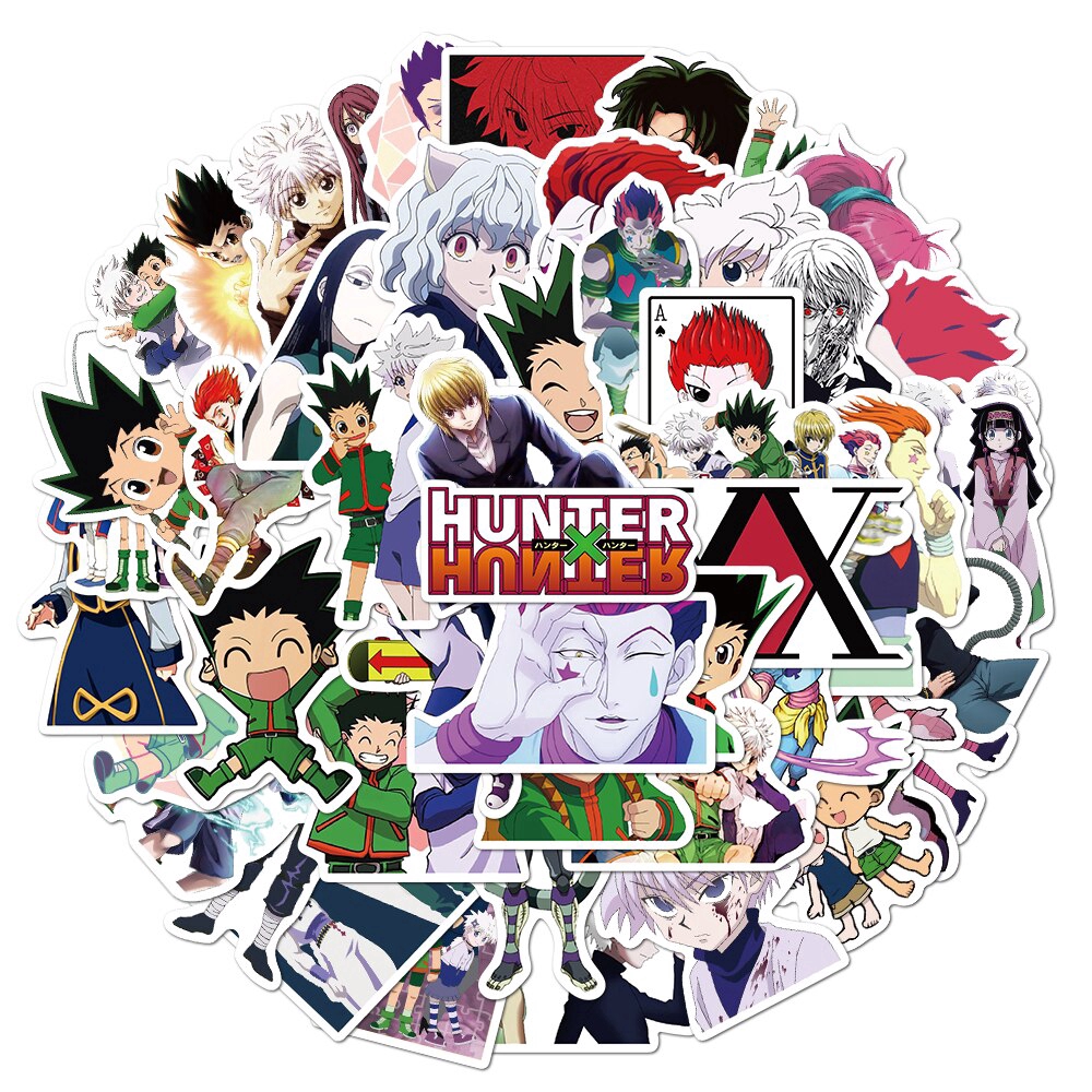 50pcs Hunter x Hunter Adventure Pvc Waterproof Sticker For Luggage Wall Car Laptop Bicycle Motorcycle Notebook Toys Stickers