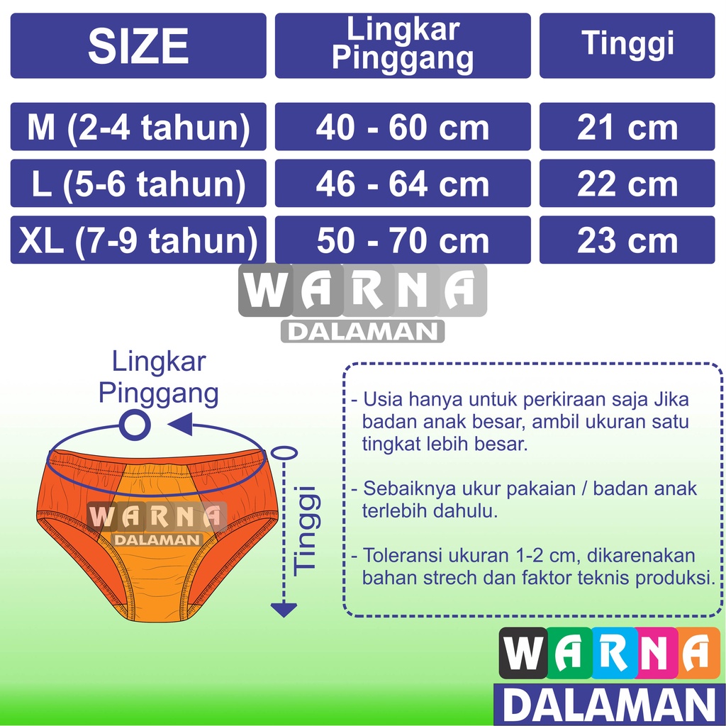 3 Pcs Celana Dalam Anak Laki Laki Full Karakter Print Cd Anak Cowok Bergambar Karakter | WARNA DALAMAN