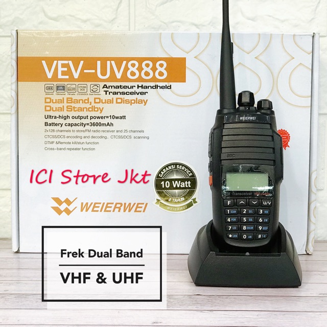 Radio HT Weierwei UV888 / 10 watt / original / garansi resmi