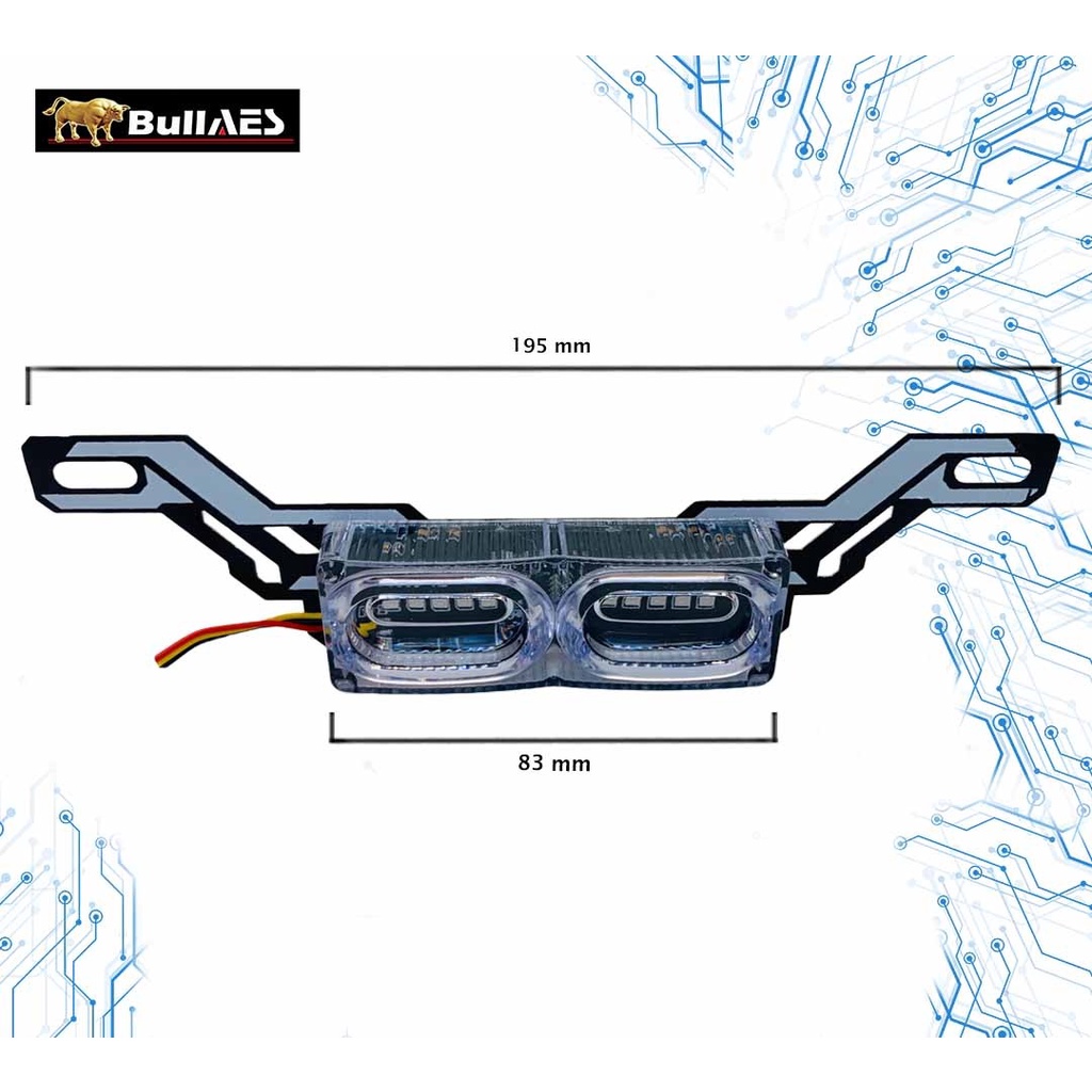 LAMPU LED BRECKET PLAT NOMOR 2 MATA MOTOR HJG I Lampu Led Stop Variasi HJG V0579