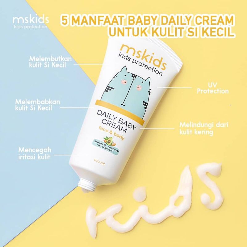 MSKIDS Daily Baby Cream Krim Perawatan Wajah dan Badan Bayi