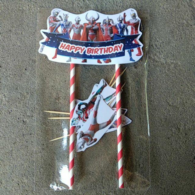  Hiasan  Kue  Cake Topper Birthday C1 Ultraman  Isi 7 Shopee 