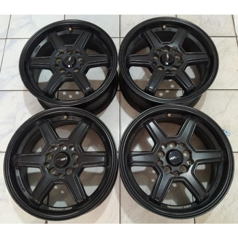 Velg Variasi Pelek Mobil Bekas Hsr Minas Ring 15x6,5 H5x100/114 et40 Black Buat Granmx Sienta Ertiga