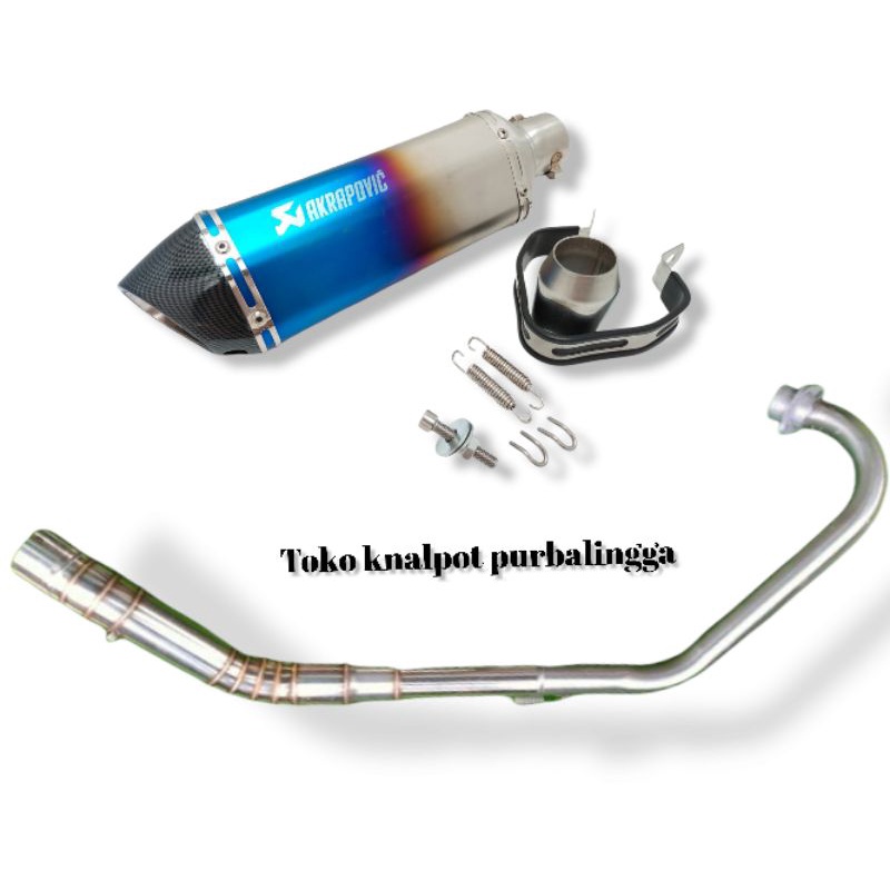 knalpot Akrapovic blue import taiwan full system vixion xabre r15 v2 v3 v4 MX king xsr155 satria f g