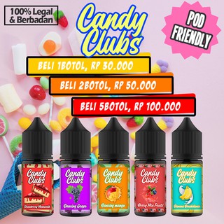 Promo Gila Liquid Khusus Pod Candy Clubs 30ml Zero Nicotine