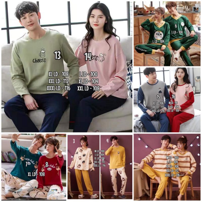 Baju tidur couple import murah piyama import couple murah C14-D3