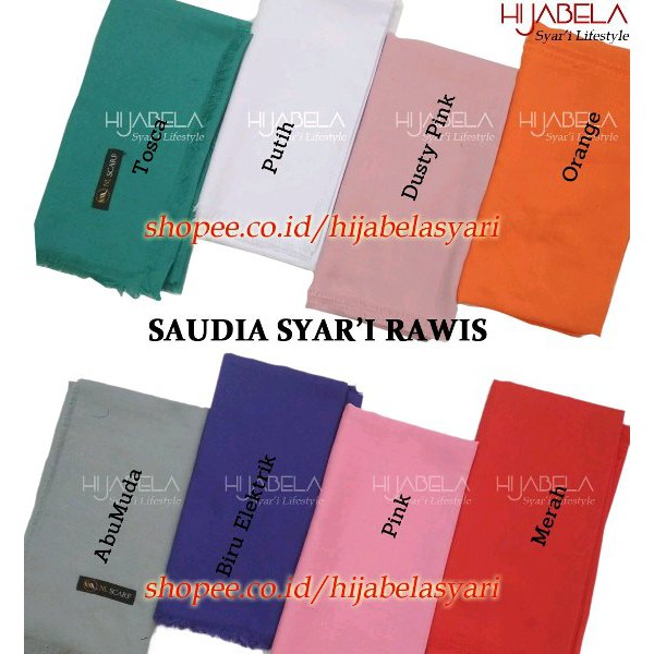 Hijab Jilbab Segi empat Saudia Rawis Jumbo Kerudung Segiempat Syari