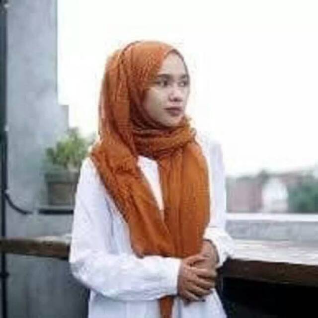 jilbab pasmina crinckle import warna bata