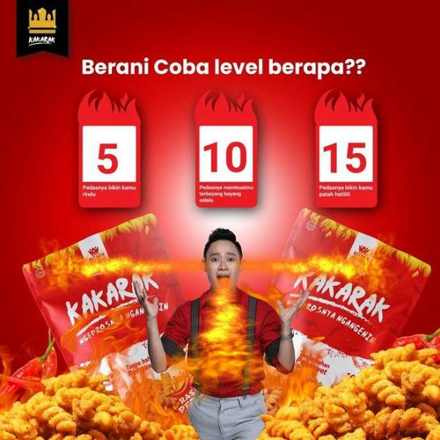 

Kakarak - Makaroni Variant Spicy 100 Gram Level 5 - 10