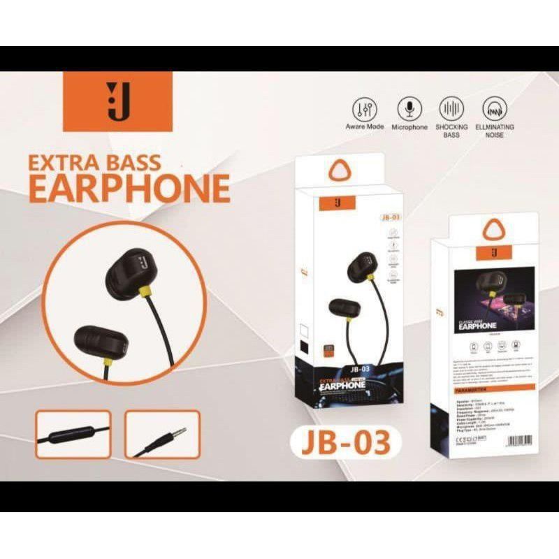 HEADSET J JB-03 EXTRABASS HANDSFREE J JB03 EXTRABASS EARPHONE J JB-03 EXTRA BASS