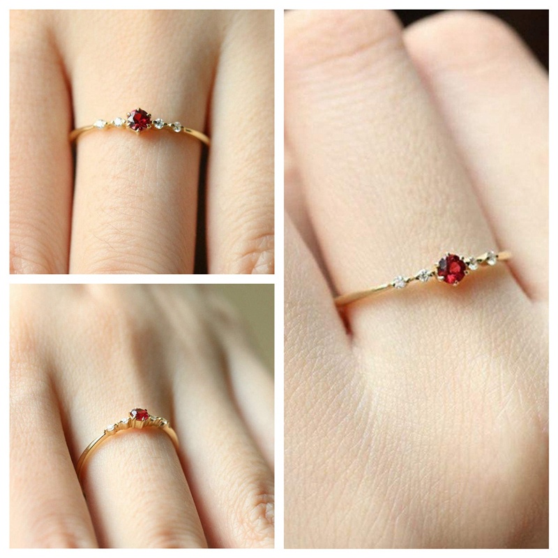 Fancyqube Cincin Tunangan Hias Cubic Zirconia Bentuk Bulat Untuk Wanita