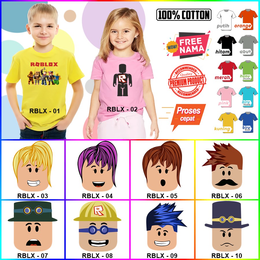 Baju Kaos ANAK DAN DEWASA ROBLOX COUPLE (FREE NAMA)