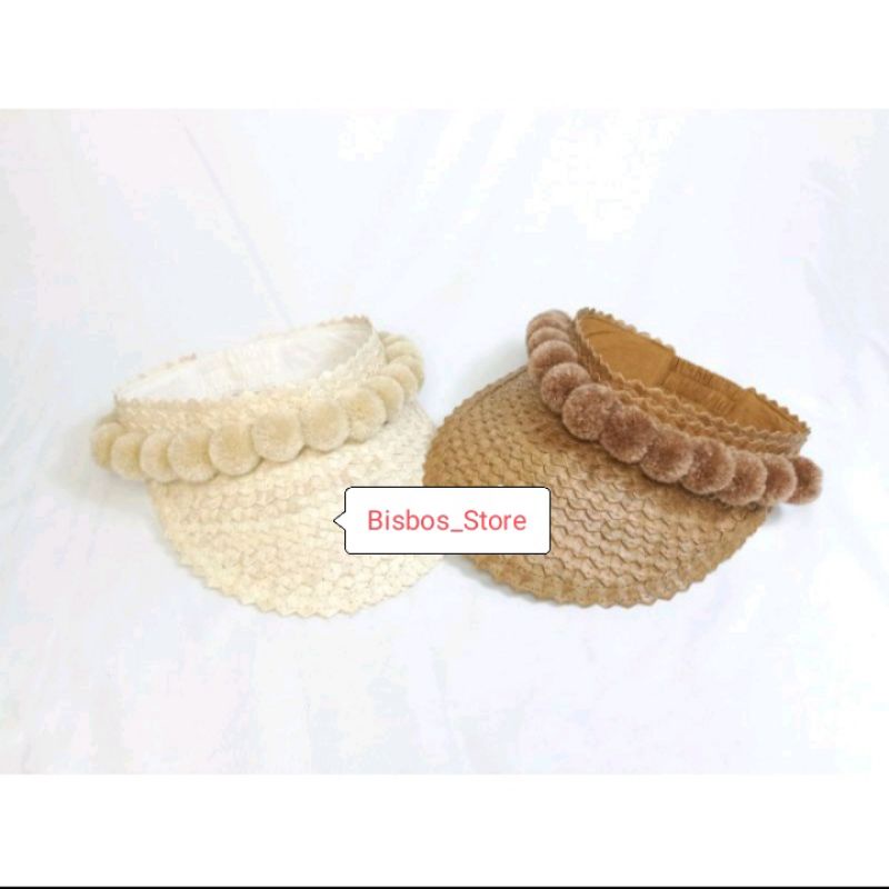 Topi golf bali | topi anyaman lontar khas bali |topi kerang khas bali