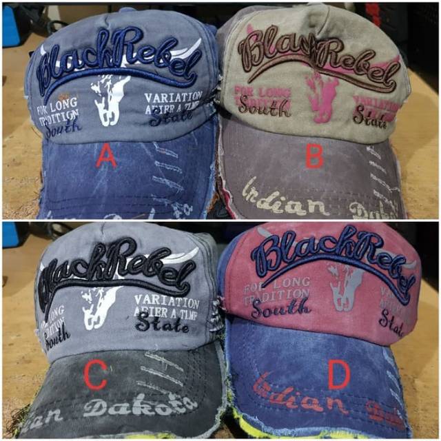TOPI IMPORT PRIA WANITA BLACK REBEL - TOPI CASUAL - TOPI MODIS - TOPI WANITA - TOPI IMPORT