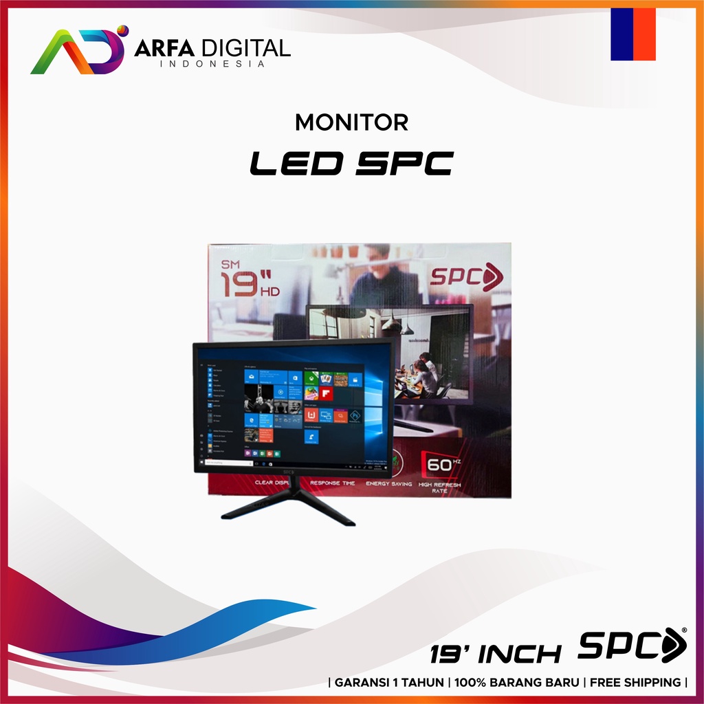Monitor LED 19 Inch SPC HDMI &amp; VGA FULL HD Garansi Resmi
