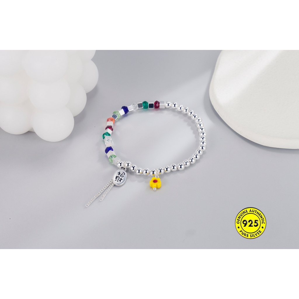 Gelang Manik-Manik Kristal Bahan S925 Silver Untuk Wanita