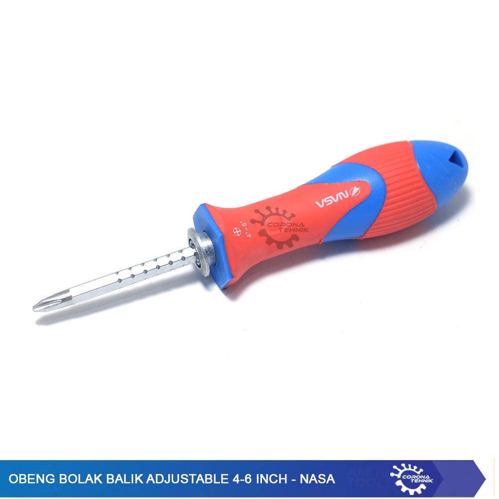 Obeng Bolak Balik Adjustable 4-6 Inch - NASA