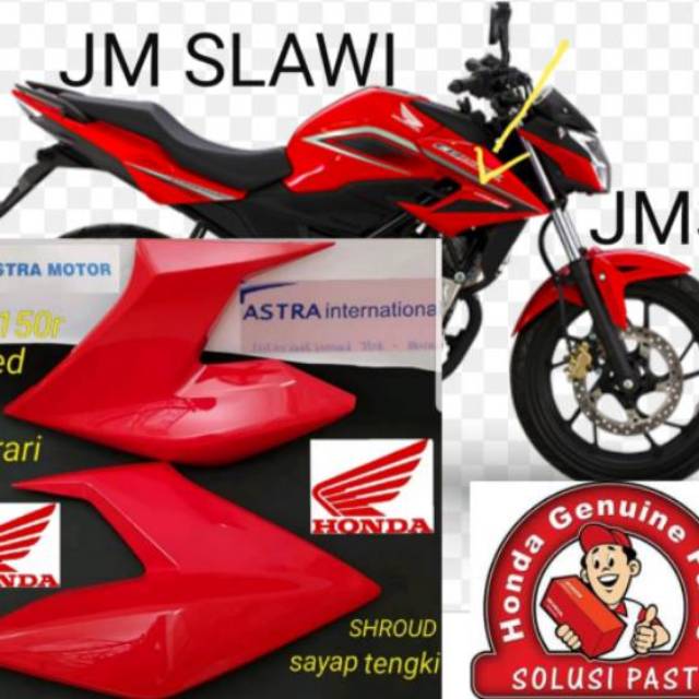 50265-K15-920WRD 50260-K15-920WRD  Cover sayap kupingan tengki atau shroud cb 150r led new cb 150r merah ori AHM