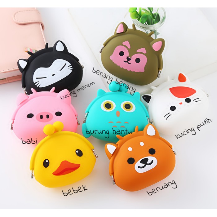 DOMPET ANAK KOIN SILICON MINI KARAKTER TRAVEL BAG CARTOON STORAGE LUCU