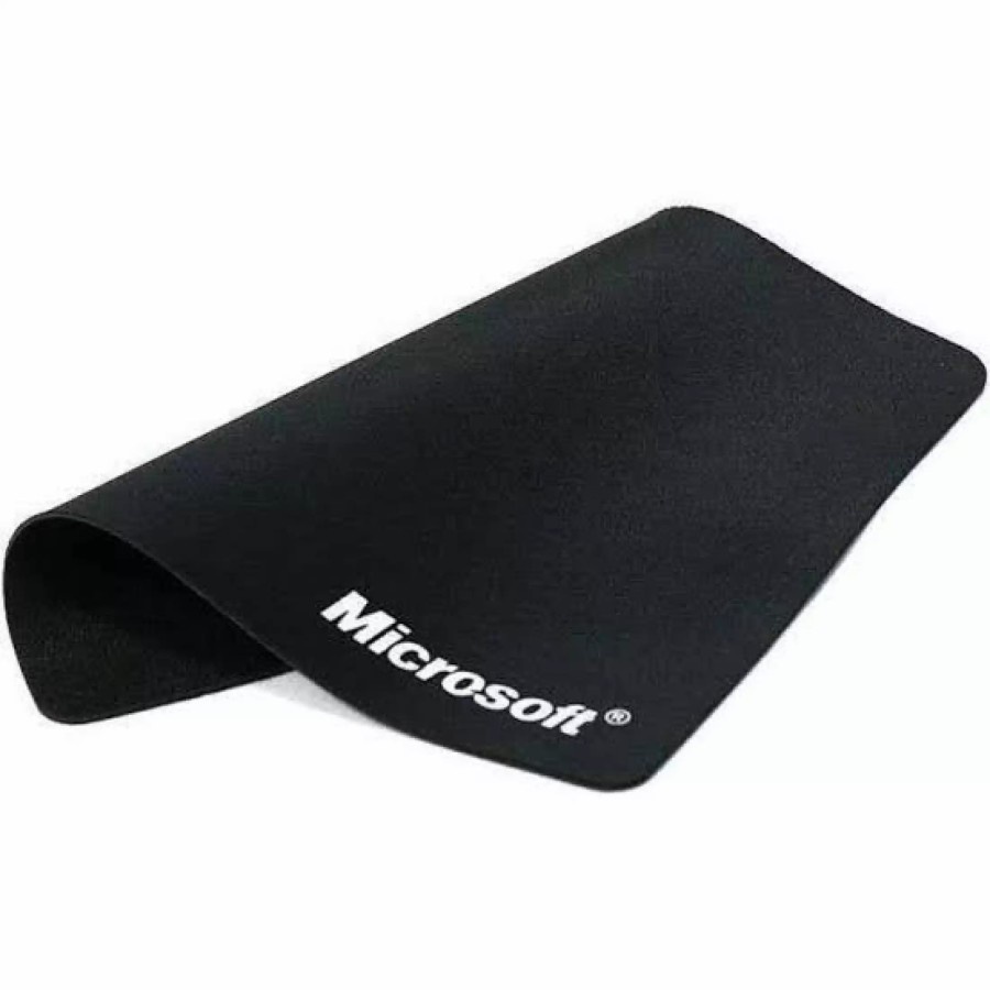 Mouse Pad Logo Logitech &amp; Microsoft / Mousepad Hitam Murah