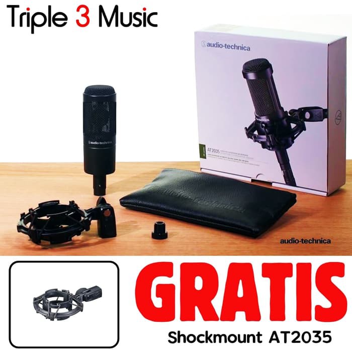 [Stok_Ready] Audio Technica AT2035 AT 2035 Mic Condenser Microphone Condenser