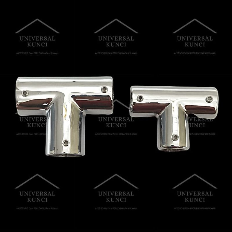 KONEKTOR PIPA T GLASS CLAMP CONECTOR PIPA KUNINGAN