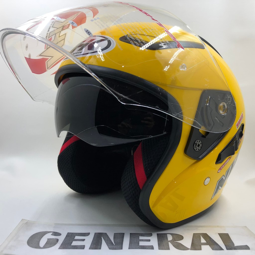 GOYANG HARGA;; Helm NHK R1 Solid Yellow Kuning Double Visor 100%ORIGINAL