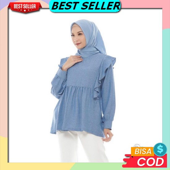 Blouse Wanita Motif Garis-Garis Stripe Casual Korean Style Baju Atasan Wanita Hem Cewek Bahan Katun 