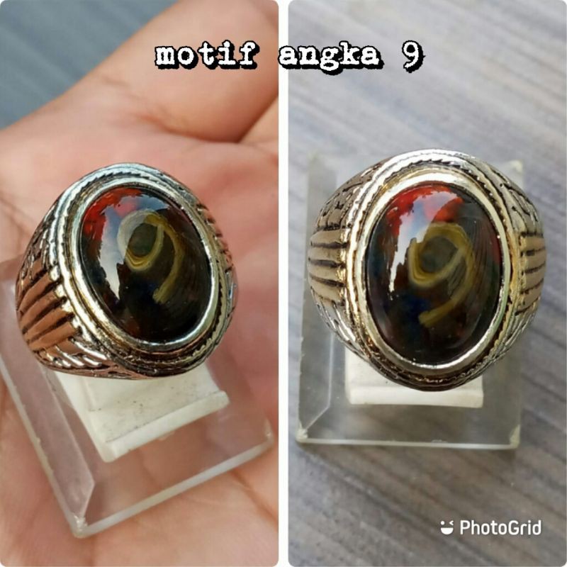 akik pancawarna motif