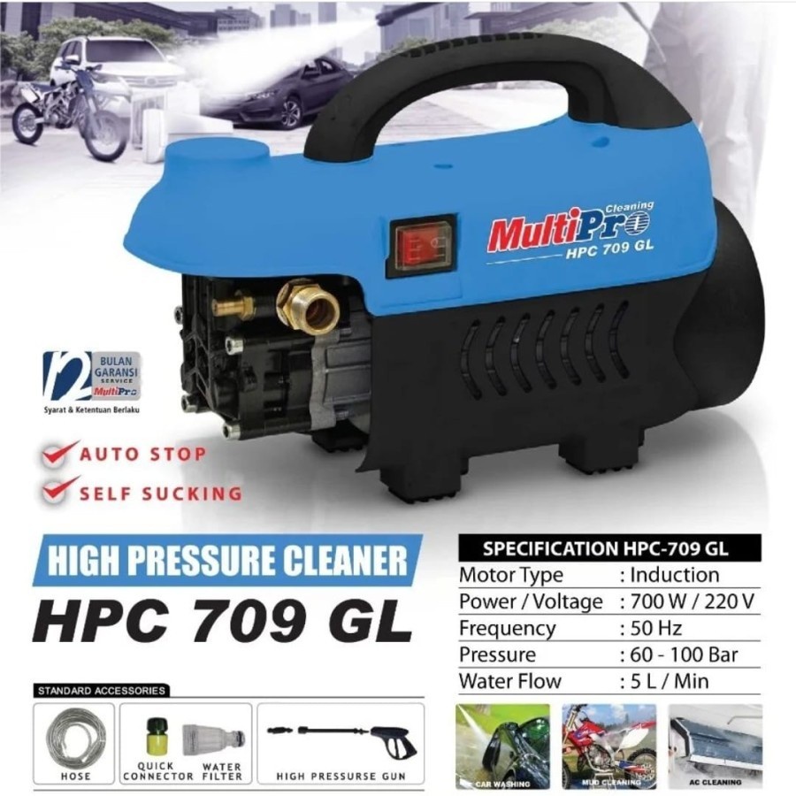 JET CLEANER MULTIPRO HPC 709 GL // MESIN STEAM CUCI MOBIL MOTOR