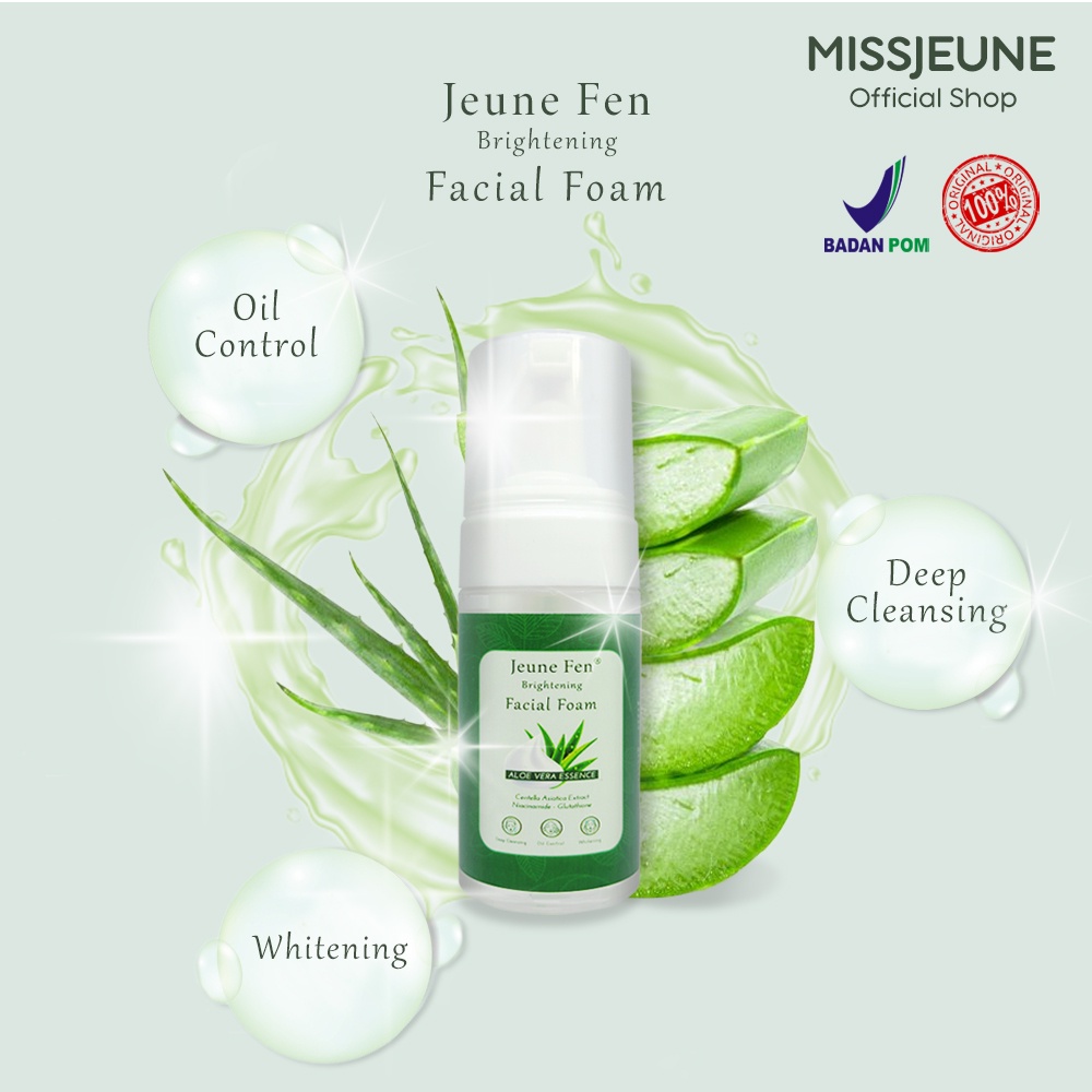 BPOM JEUNE FEN Brightening Facial Foam Pembersih Wajah Berminyak Sabun Muka Whitening Oil Control 120ml