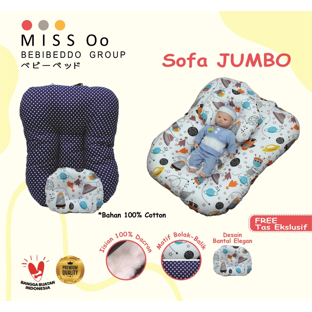 [Jumbo] Sofa Bayi Ukuran Besar / kasur bayi multifungsi ( FREE Bantal + TAS )