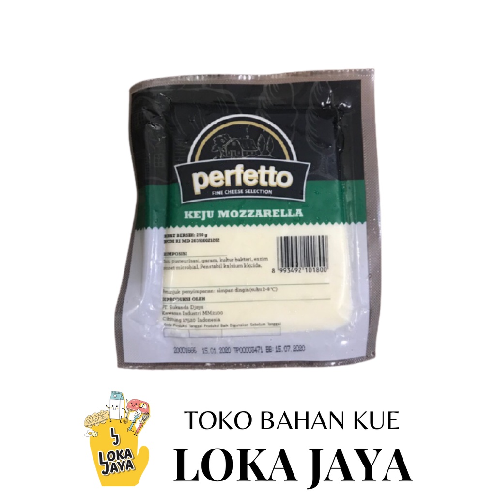 KEJU MOZARELLA PERFETTO KEMASAN ASLI 250GR HIGIENIS / MOZZARELLA CHEESE HALAL LUMER LEZAT(ONLY GRAB)