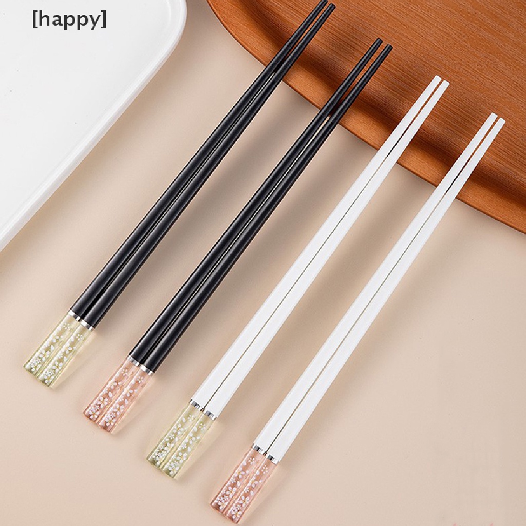 HA Amber Cherry Blossom Alloy Chopsticks Chinese Chopsticks Reusable Tableware  ID