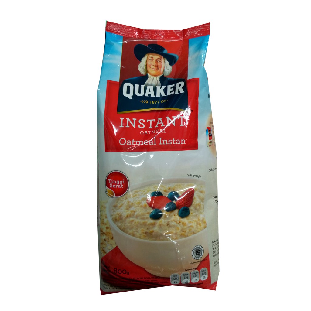 Quaker Instant 800gr Oatmeal Instan Kuarker Kuaker Sereal Tepung Bubuk Instan Oat Meal Kemasan Pouch